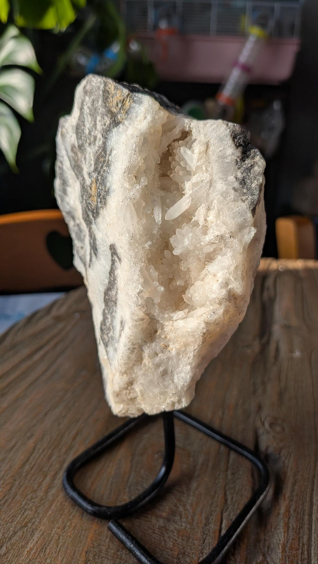 Detailopname van de fijne, kanten patronen en grijstinten in de Zebra Agaat, die de natuurlijke gelaagdheid van de steen accentueren.