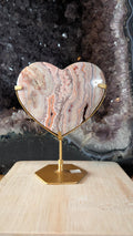 Crazy Lace Agaat hart met unieke patronen op standaard - Edeltwist collectie