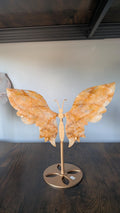 Grote Golden Healer vlinder op goudkleurige standaard 26.5x23 cm