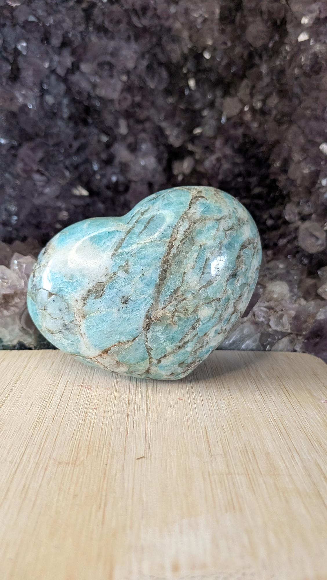 Luxe Amazoniet hart met prachtige blauwgroene tinten - Edeltwist collectie