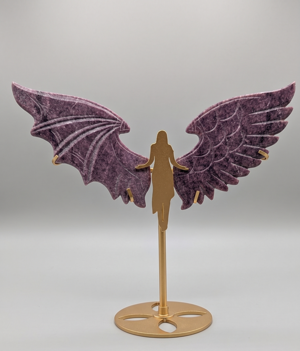 39. Rhodoniet Engel in Tweestrijd - Unieke Vleugels - 25 cm - 597g