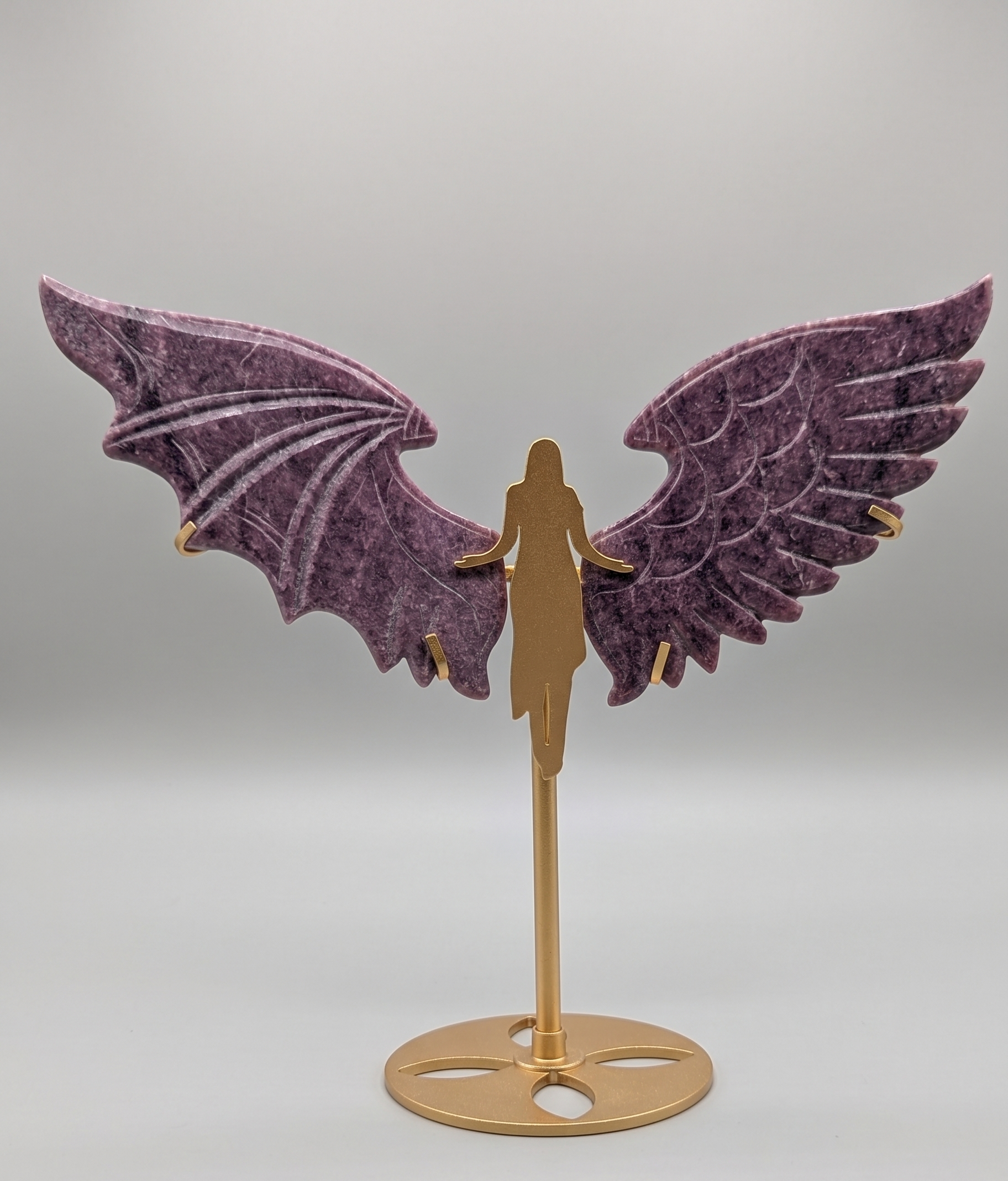 39. Rhodoniet Engel in Tweestrijd - Unieke Vleugels - 25 cm - 597g