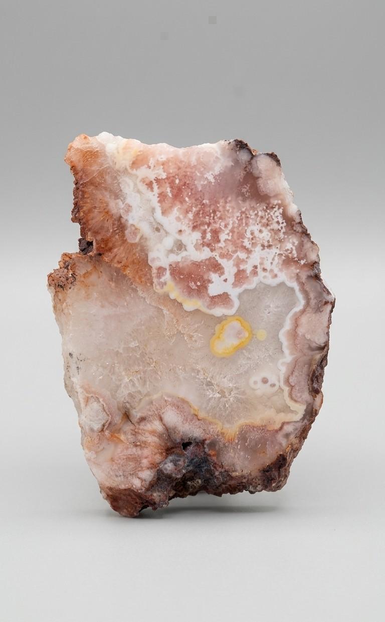 Handzame gepolijste roze amethist slab met zachte lila-roze kleurschakeringen van Edeltwist.