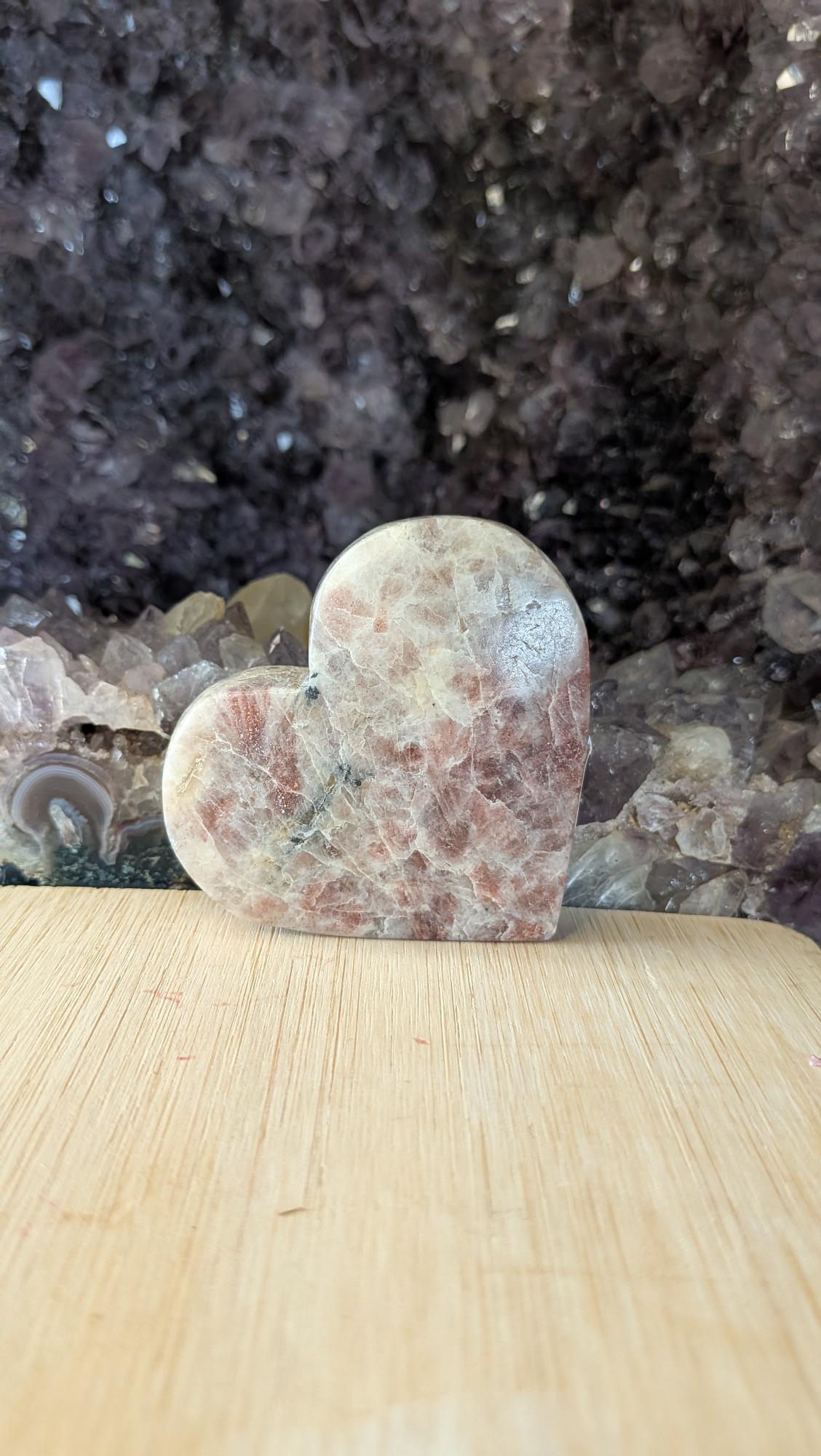 Sprankelend Zonnesteen hart met warme gouden glinstering - Edeltwist collectie