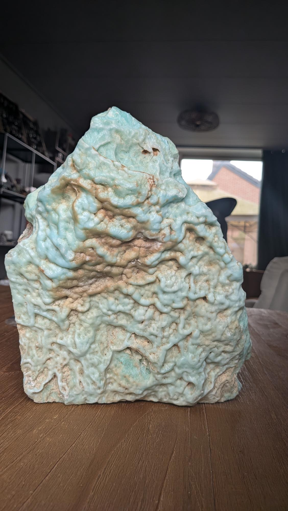 XXL Caribisch Calciet interieurstuk van 5,6 kg met koraalachtige structuur en blauwe tinten