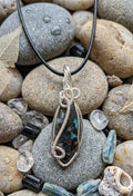 Handgemaakte Azuriet Shattuckiet Hanger – Verzilverd Wire Wrapped ‘Mystic Night’